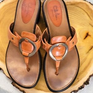 Leather platform sandals